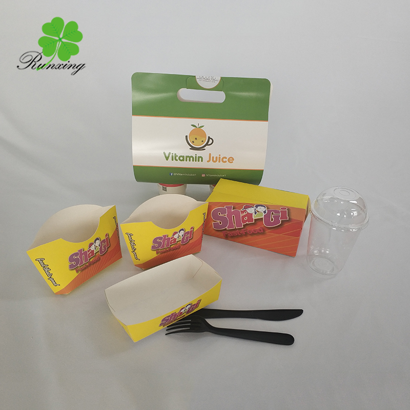 Disposable take away paper pacaging for juice shop